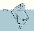 Iceberg in the ocean. Vector drawing