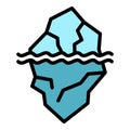 Deep ice berg icon vector flat