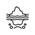 Black line icon for Deep, iceberg and ocean