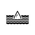 Black solid icon for Deep, submerge and water