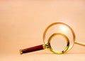 Deep insights, same target, data and information searching, finding complex problem concept. Two sizes of empty magnifying glasses Royalty Free Stock Photo