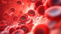 Deep within the network of blood vessels, red cells flow. Generative AI Royalty Free Stock Photo