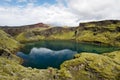 Deep lake hidden in eruption crater at Lakagigar area, Iceland
