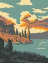 Deep Lake in Riding Mountain National Park Manitoba Canada WPA Poster Art