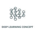 Deep learning concept line icon, vector. Deep learning concept outline sign, concept symbol, flat illustration Royalty Free Stock Photo