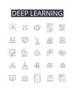 Deep learning line icons collection. Automation, Digitization, Software, Hardware, Nerks, Databases, Algorithms vector Royalty Free Stock Photo