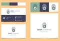 Deep learning logo design with editable slogan. Branding book and business card template.