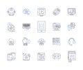 Deep learning outline icons collection. Deep, Learning, Neural, Networks, AI, Machine, Computer vector and illustration