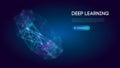 Deep learning science technology background. Network communication ai deep learning. Vector illustration. Royalty Free Stock Photo