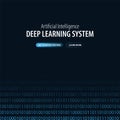 Deep Learning System. Banner for Social Media. Vector Illustration.