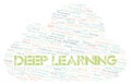 Deep Learning typography word cloud create with the text only Royalty Free Stock Photo