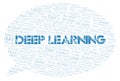 Deep Learning typography word cloud create with the text only Royalty Free Stock Photo