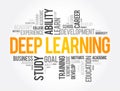 Deep Learning word cloud collage, education concept background Royalty Free Stock Photo