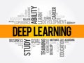 Deep Learning word cloud collage, education concept background Royalty Free Stock Photo