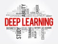 Deep Learning word cloud collage, education concept background Royalty Free Stock Photo