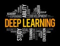 Deep Learning word cloud collage, education concept background Royalty Free Stock Photo