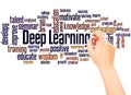 Deep Learning word cloud hand writing concept Royalty Free Stock Photo