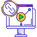 Deep linking building icon web vector computer