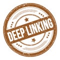 DEEP LINKING text on brown round grungy stamp