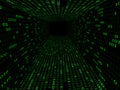 Deep Matrix dark Tunnel binary code 0 and 1. data secure and data transfer in deep web or dark web concept Royalty Free Stock Photo