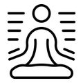 Deep meditation icon outline vector. Girl room