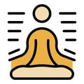 Deep meditation icon vector flat