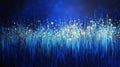Deep Midnight Blue Canvas with Vibrant Gold and Blue Patterns