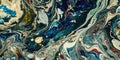 A deep and mysterious blend of dark colors with flowing lines creating an enigmatic and intriguing abstract artwork