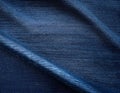 Deep Navy Blue Denim Fabric Texture with a Smooth, Worn Surface for Sophisticated Backgrounds Royalty Free Stock Photo