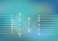 Deep neural network vector illustration with light green and blue background for artificial intelligence