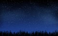 Deep night sky with many stars and grass