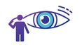 Deep Observation and Perceptive Vision: Person with Large Eye, vector design Generative AI Royalty Free Stock Photo