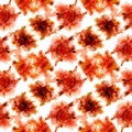 Deep orange splashes pattern. Watercolor abstract