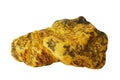 Deep orange-yellow colored orpiment mineral isolated