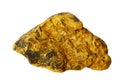 Deep orange-yellow colored orpiment mineral isolated