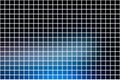 Deep and pale blue square mosaic background over white