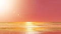 Deep pink sunset  on the beach ,sun beach light  sand and  gold sea water reflection at evening  summer nature landscape Royalty Free Stock Photo