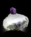 deep purple color scapolite crsytal on matrix Mineral specimen from badakhshan afghanistan