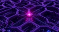 Abstract purple technology grid with bright neon light Royalty Free Stock Photo