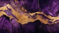 Deep purple marble background with gold highlights.