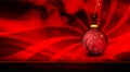 Deep Red Christmas Greeting with Floral Globe Royalty Free Stock Photo