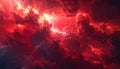 Deep Red Clouds Illuminated by Bright Lightning in a Stormy Sky image photo Royalty Free Stock Photo