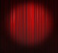 Deep Red Curtain With Spotlight Royalty Free Stock Photo