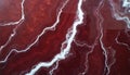 Deep red marble slab with bright white veins. Abstract natural pattern showcases polished stone texture. Elegant surface design Royalty Free Stock Photo