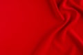 Deep red silk smooth background with copy space. Abstract love backdrop. Royalty Free Stock Photo