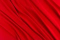 Deep red silk smooth background with copy space. Abstract passion love backdrop. Royalty Free Stock Photo