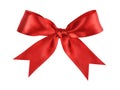 Deep red tied ribbon bow Royalty Free Stock Photo