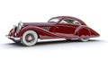 Deep red vintage coupe car with white wall tires vintage car Royalty Free Stock Photo