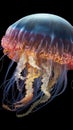 deep sea colorful giant jellyfish