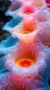 Deep sea coral reefs. Surreal Organic Coral Form with various colors and tubular shapes